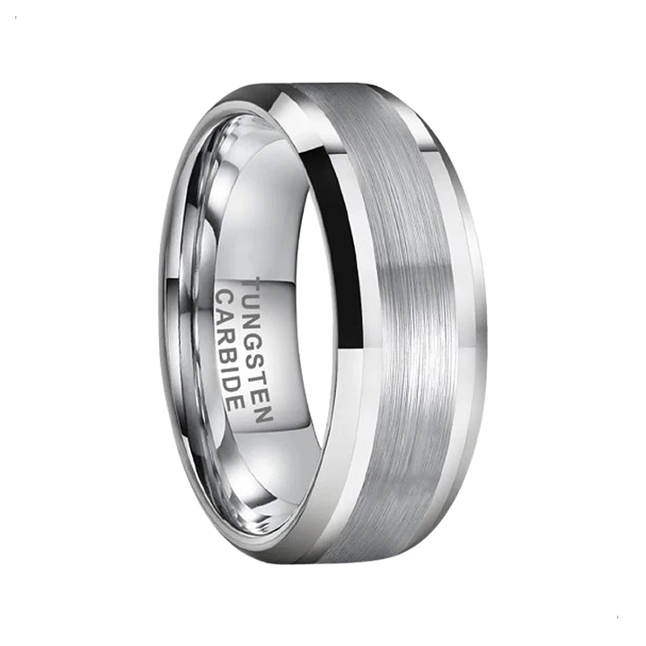 Anillo Tungsteno Eclipse Silver 8mm, Compromiso Premium 1
