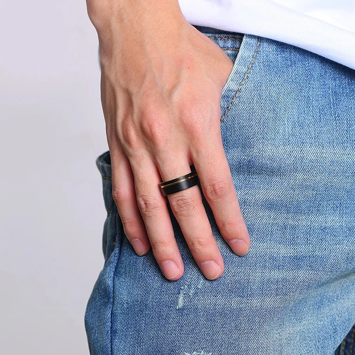 Anillo Compromiso Tungsteno 8mm Fidelis, Ultra Resistente  5