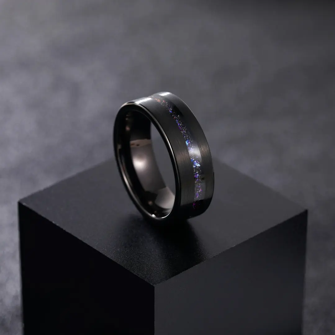 Anillo Tungsteno Starry Night Premium 8mm, Ultra Resistente 4
