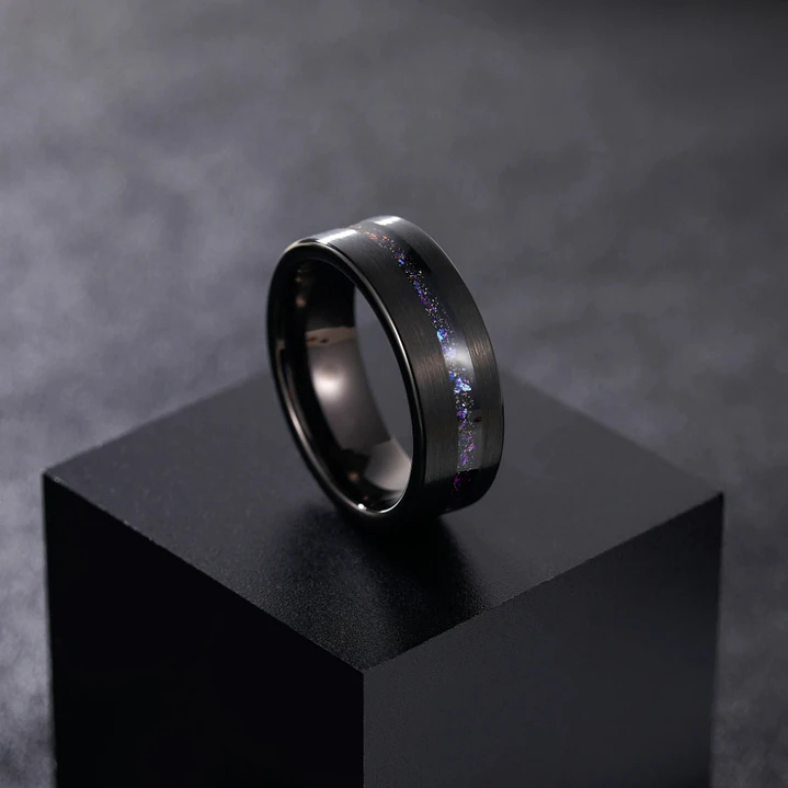 Anillo Tungsteno Starry Night Premium 8mm, Ultra Resistente 4