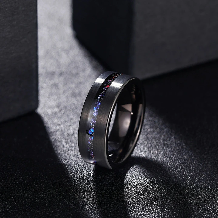 Anillo Tungsteno Starry Night Premium 8mm, Ultra Resistente 3