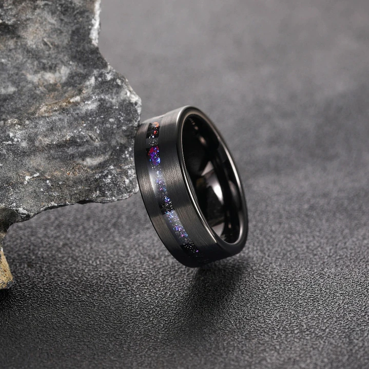 Anillo Tungsteno Starry Night Premium 8mm, Ultra Resistente 2
