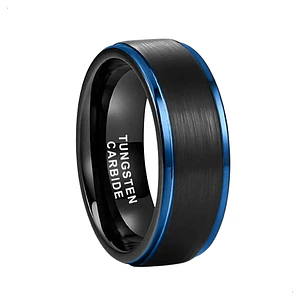 Anillo Tungsteno Hombre Cosmic Blue 8mm, Alta Resistencia