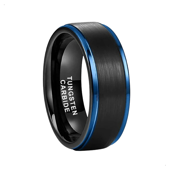 Anillo Tungsteno Hombre Cosmic Blue 8mm, Alta Resistencia 1