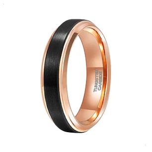 Anillo Tungsteno Compromiso Black Rose 6mm, Ultra Resistente