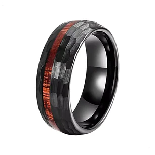 Anillo Tungsteno Urban Nature 8mm Facetado, Calidad Premium
