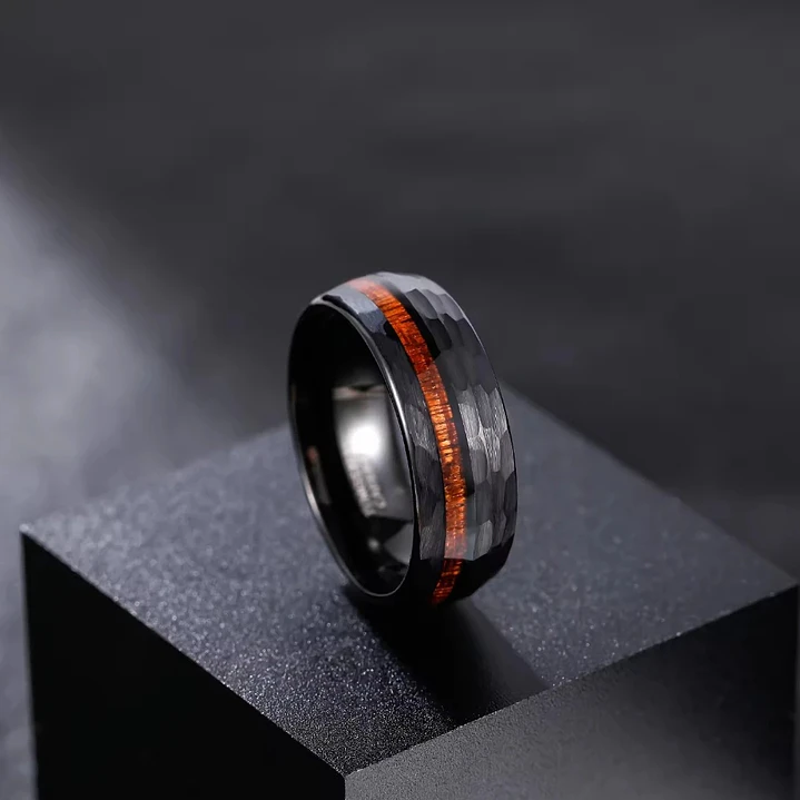Anillo Tungsteno Urban Nature 8mm Facetado, Calidad Premium 3
