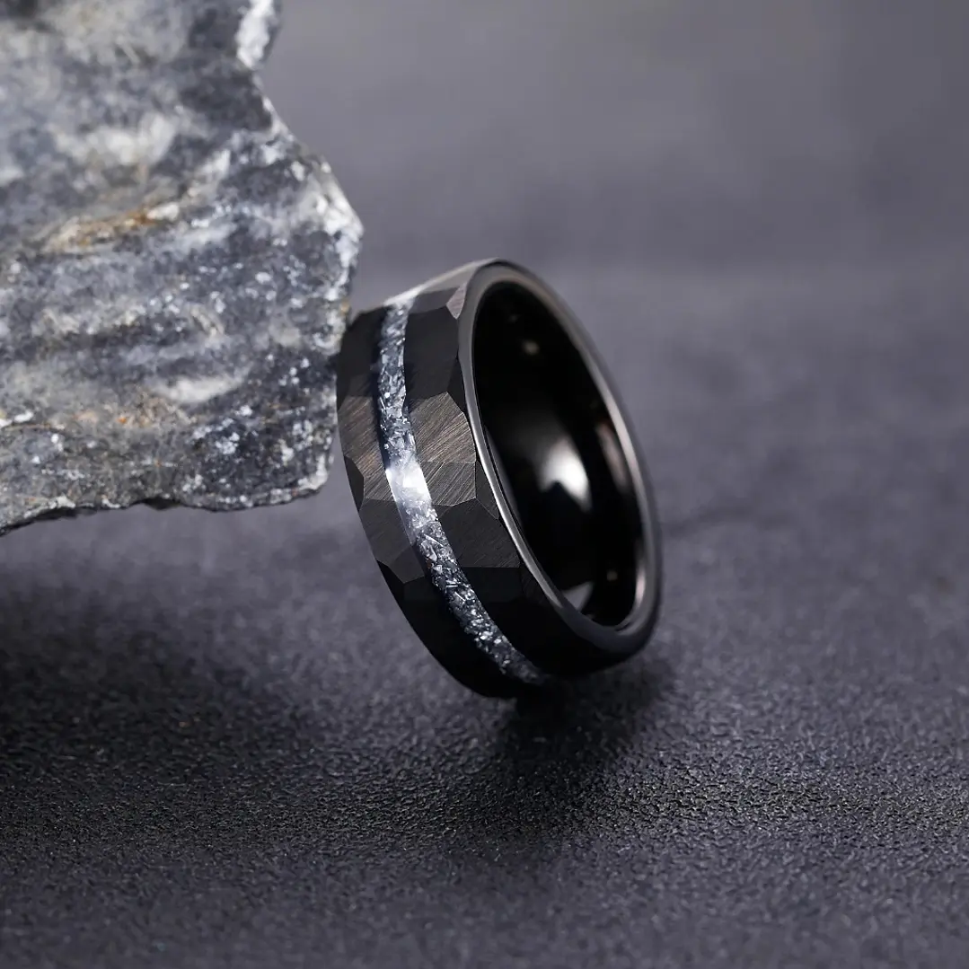 Anillo Tungsteno Infinity Line 8mm Facetado, Calidad Premium 2