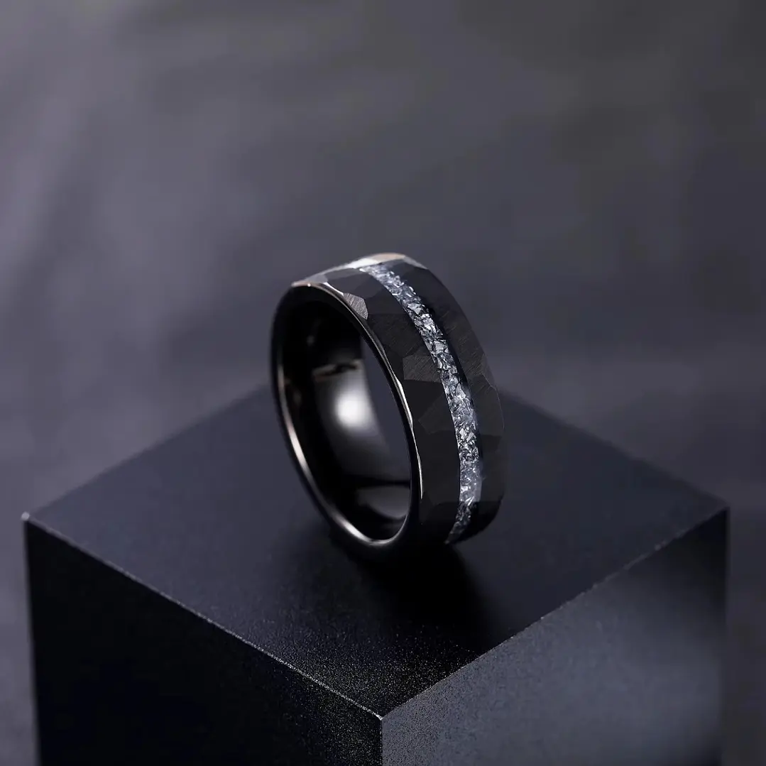Anillo Tungsteno Infinity Line 8mm Facetado, Calidad Premium 3