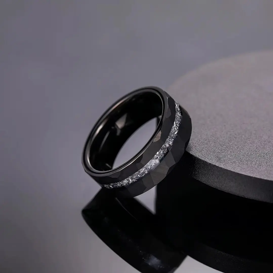 Anillo Tungsteno Infinity Line 8mm Facetado, Calidad Premium 4