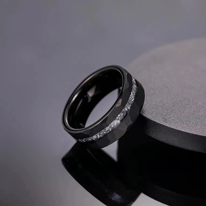 Anillo Tungsteno Infinity Line 8mm Facetado, Calidad Premium 4