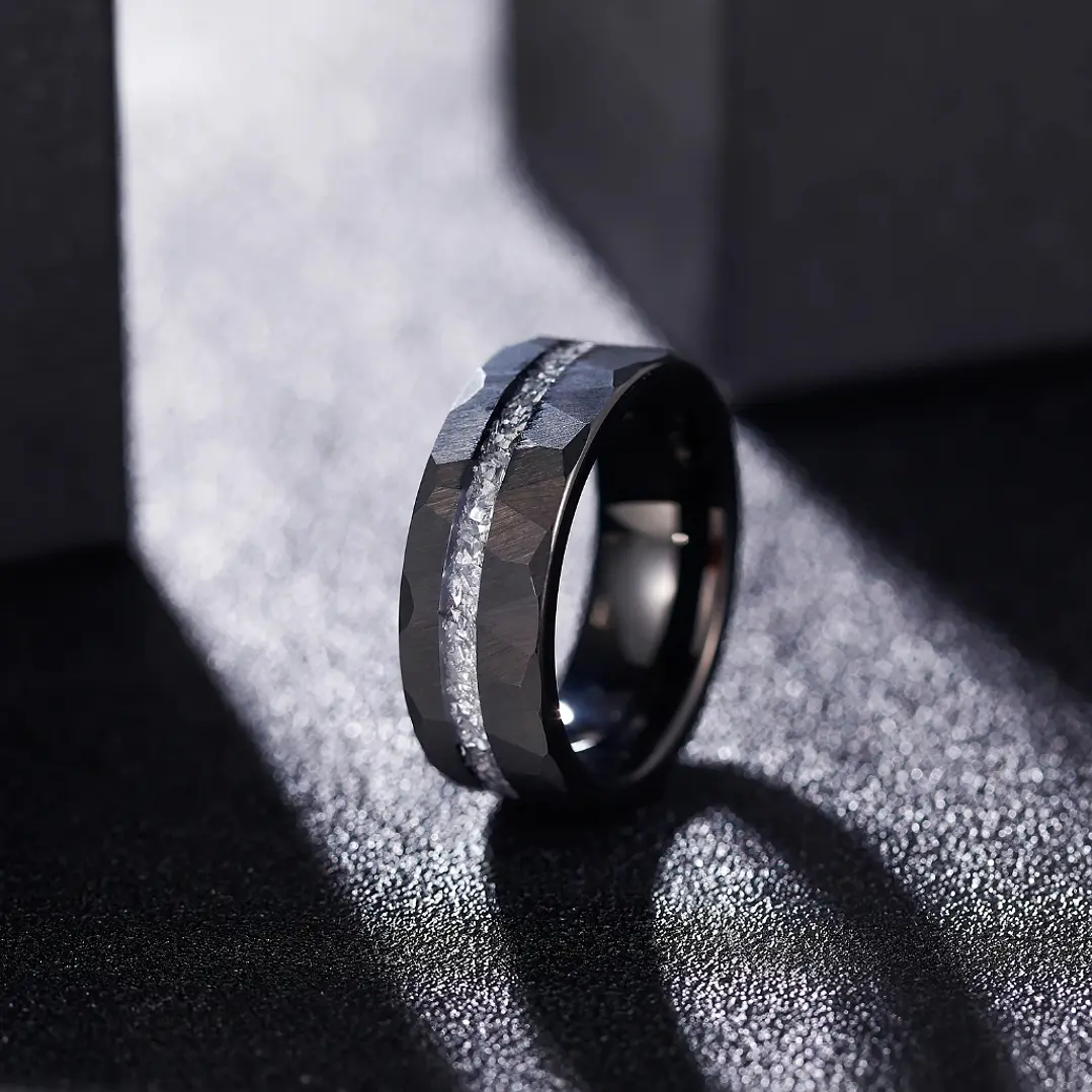 Anillo Tungsteno Infinity Line 8mm Facetado, Calidad Premium 5