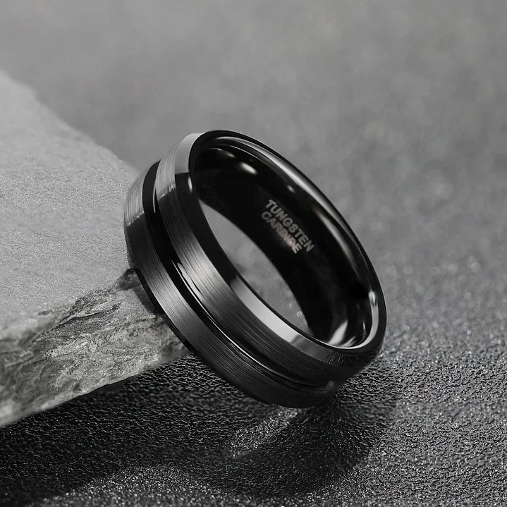 Anillo Tungsteno Black Horizon 8mm, Ultra Resistente 2