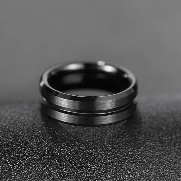 Anillo Tungsteno Black Horizon 8mm, Ultra Resistente 3
