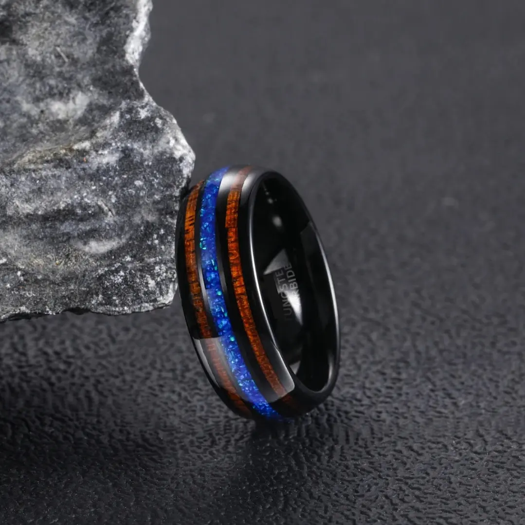 Anillo Tungsteno Noctis Blue 8mm, Estilo y Durabilidad 2