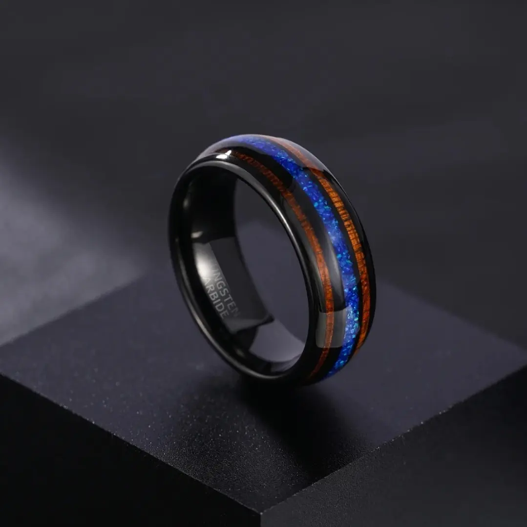 Anillo Tungsteno Noctis Blue 8mm, Estilo y Durabilidad 3