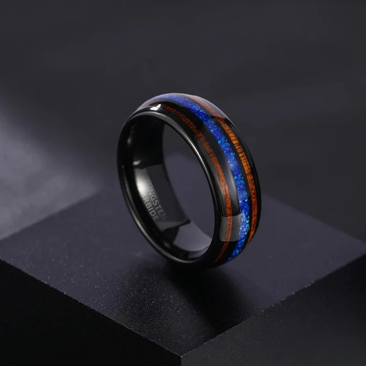 Anillo Tungsteno Noctis Blue 8mm, Estilo y Durabilidad 3