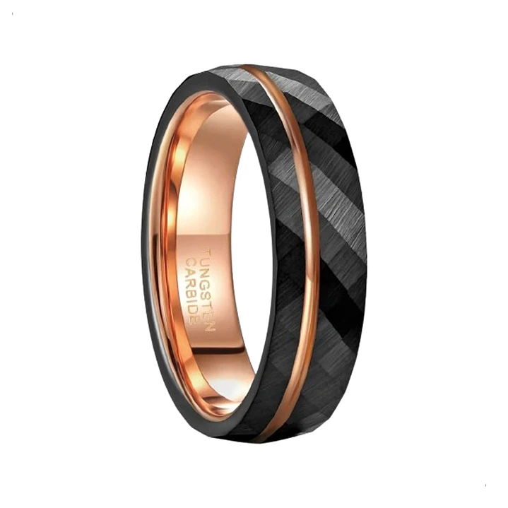 Anillo Tungsteno Infinite Rose 6mm, Compromiso Premium 1