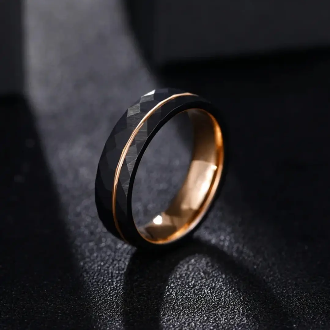 Anillo Tungsteno Infinite Rose 6mm, Compromiso Premium 4