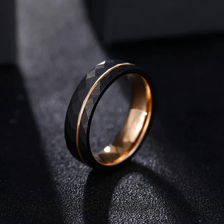 Anillo Tungsteno Infinite Rose 6mm, Compromiso Premium 4