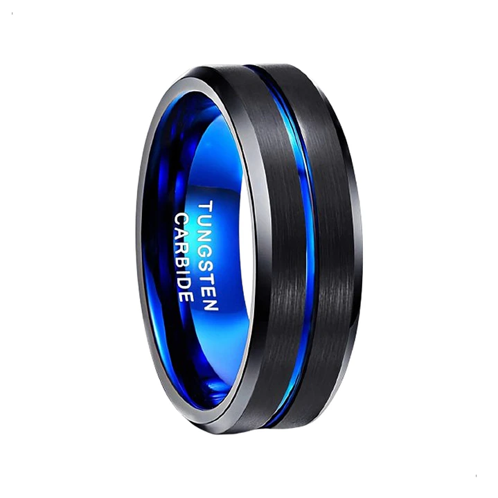 Anillo Tungsteno Stellar Blue 8mm, Alta Resistencia 1
