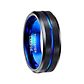 Anillo Tungsteno Stellar Blue 8mm, Alta Resistencia - Miniatura 1