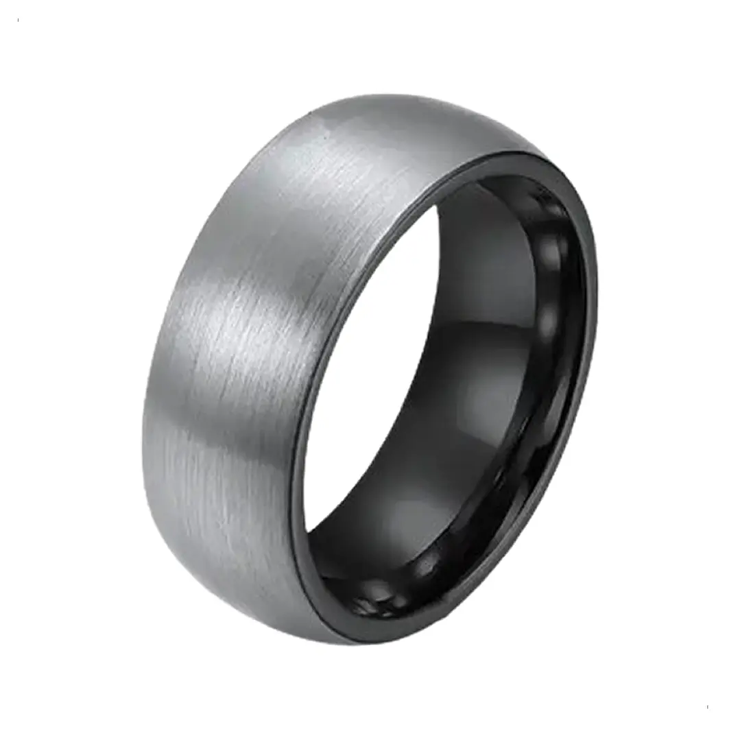 Anillo Carburo De Tungsteno, Baltimore Silver, Hombre 1