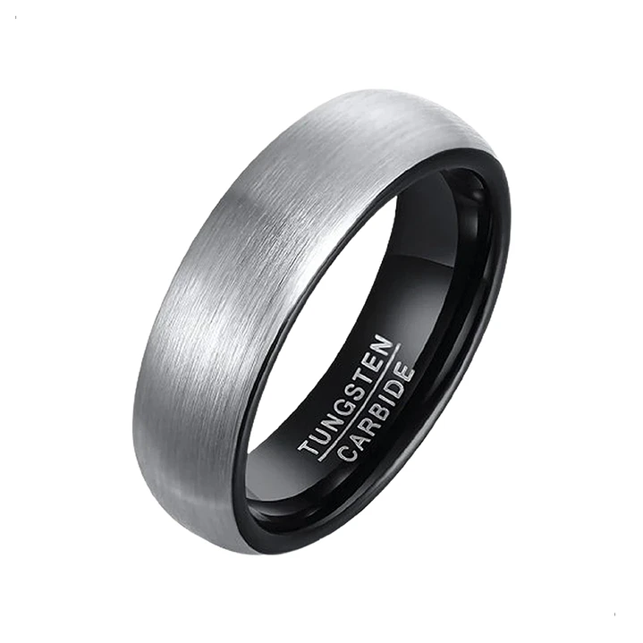 Anillo Compromiso Carburo De Tungsteno 6mm. Silver, Unisex 1