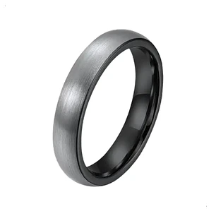 Anillo Compromiso Carburo De Tungsteno 4mm. Silver, Unisex