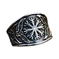 Anillo Vikingo Aegishjalmur Unisex, Acero Inoxidable - Miniatura 1