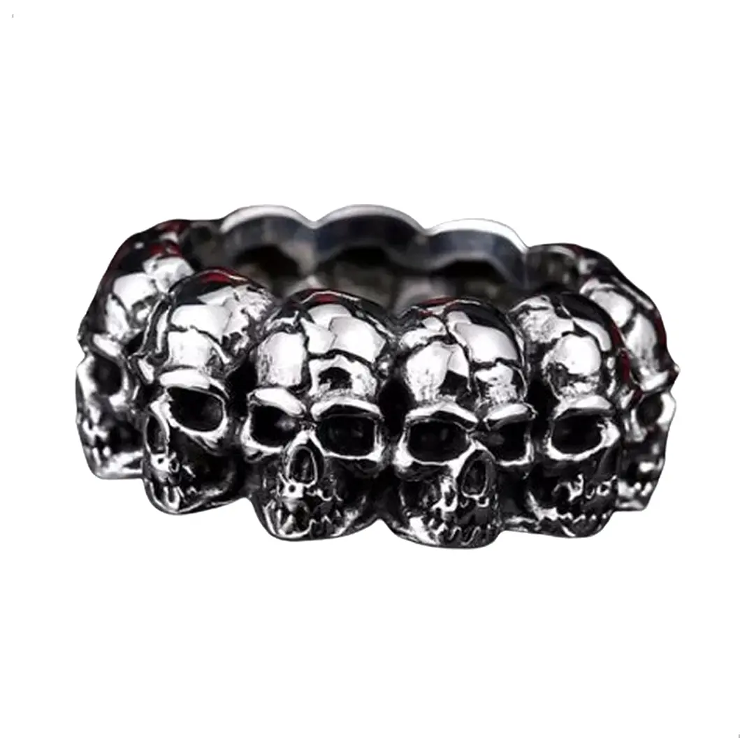 Anillo Cráneos, Acero Inoxidable, Hombre 1