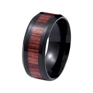 Anillo Wood, Acero Inoxidable, Hombre