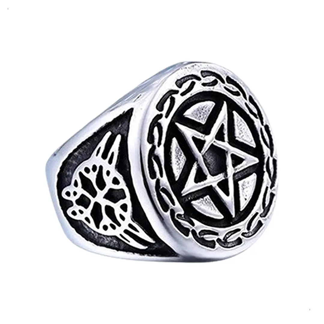 Anillo Pentagrama, Acero Inoxidable, Hombre 1