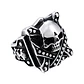 Anillo Calavera Tachas, Acero Inoxidable - Miniatura 1