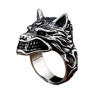 Anillo Vikingo Furious Fenrir, Acero Inoxidable, Hombre