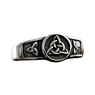 Anillo Vikingo Triqueta Celta, Acero Inoxidable, Unisex