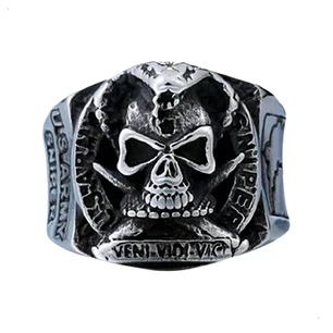 Anillo U.s. Army Skull, Acero Inoxidable, Hombre