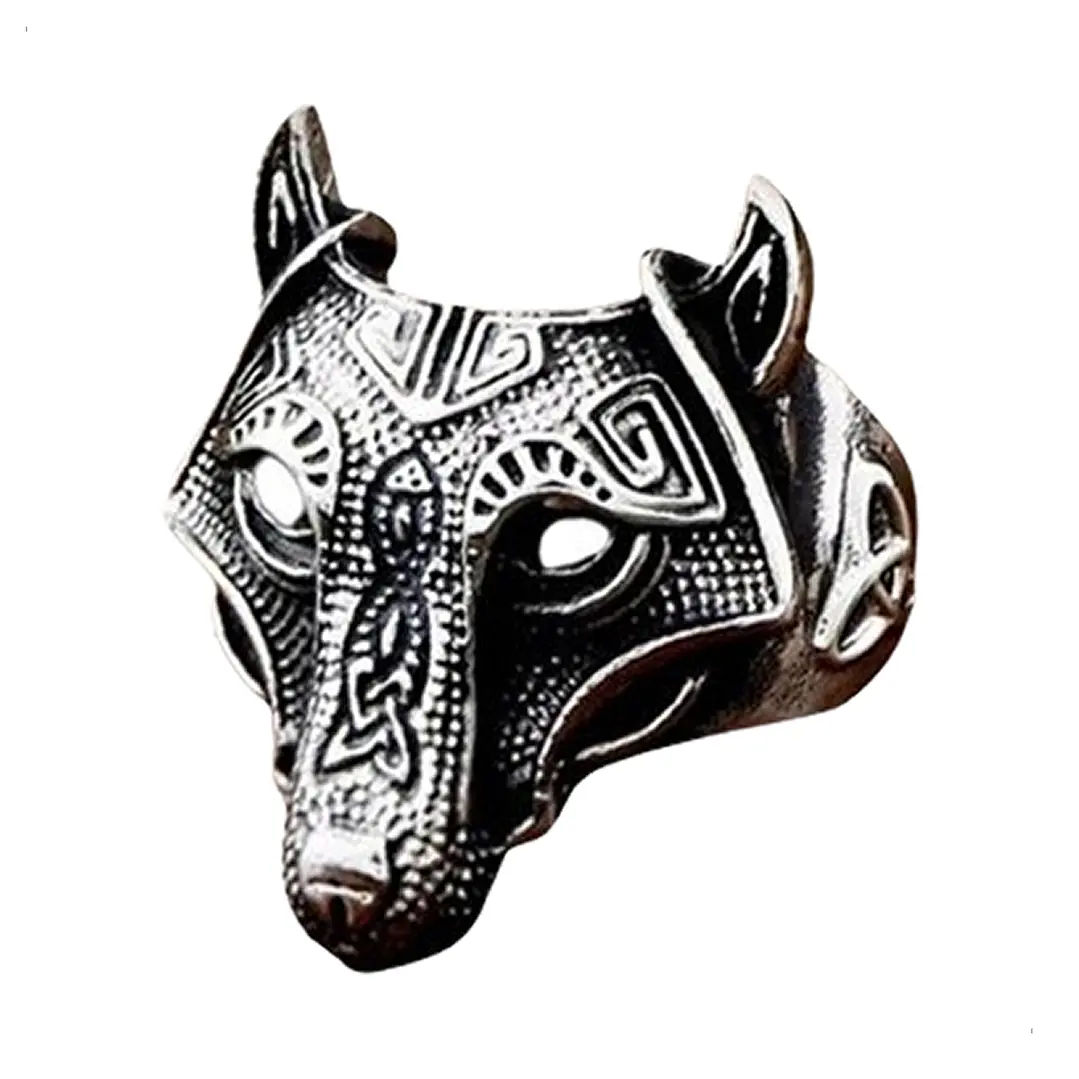 Anillo Vikingo Nordic Fenrir, Acero Inoxidable, Hombre 1