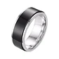 Anillo Spinner Giratorio Black And Silver, Acero Inoxidable - Miniatura 1