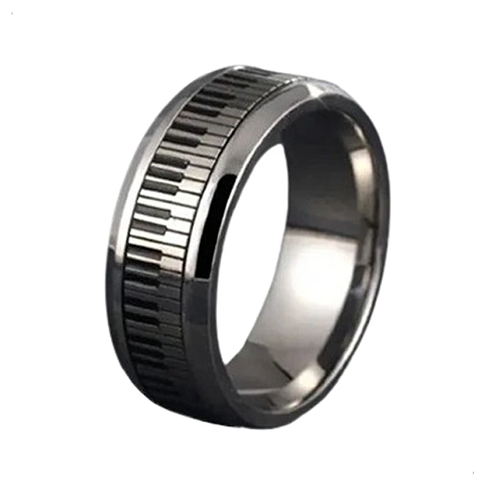 Anillo Piano Spinner Giratorio, Acero Inoxidable, Unisex 1