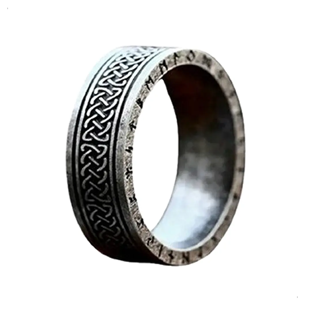 Anillo Aslaug Nudo Y Runas, Acero Inoxidable, Unisex 1