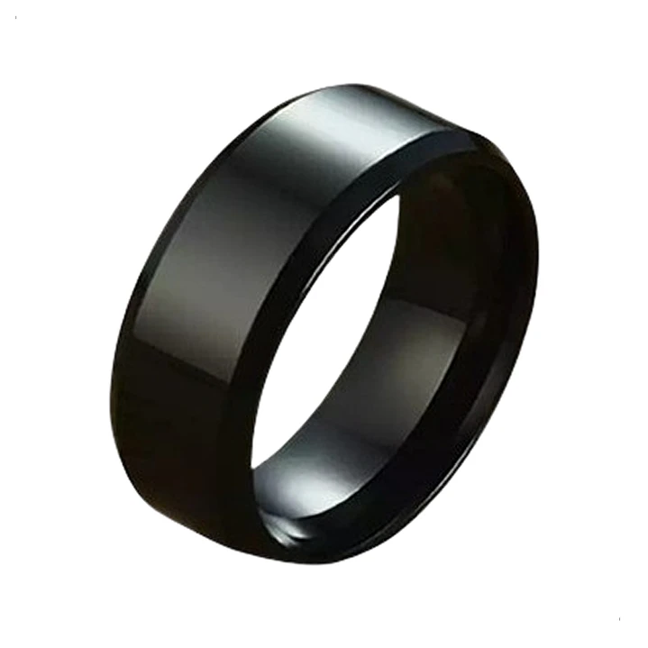 Anillo Black Bisel, Acero Inoxidable, Hombre 1