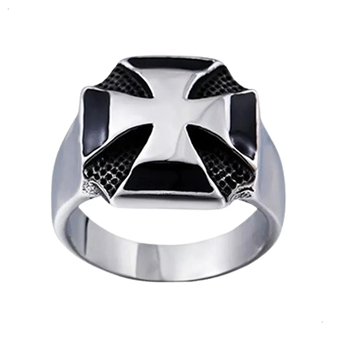 Anillo Cruz De Malta, Acero Inoxidable, Unisex 1