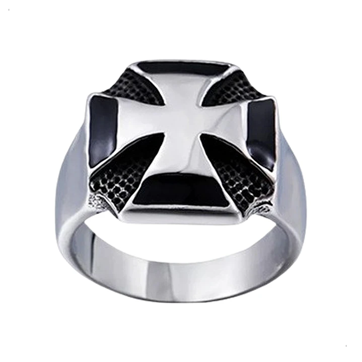 Anillo Cruz De Malta, Acero Inoxidable, Unisex 1
