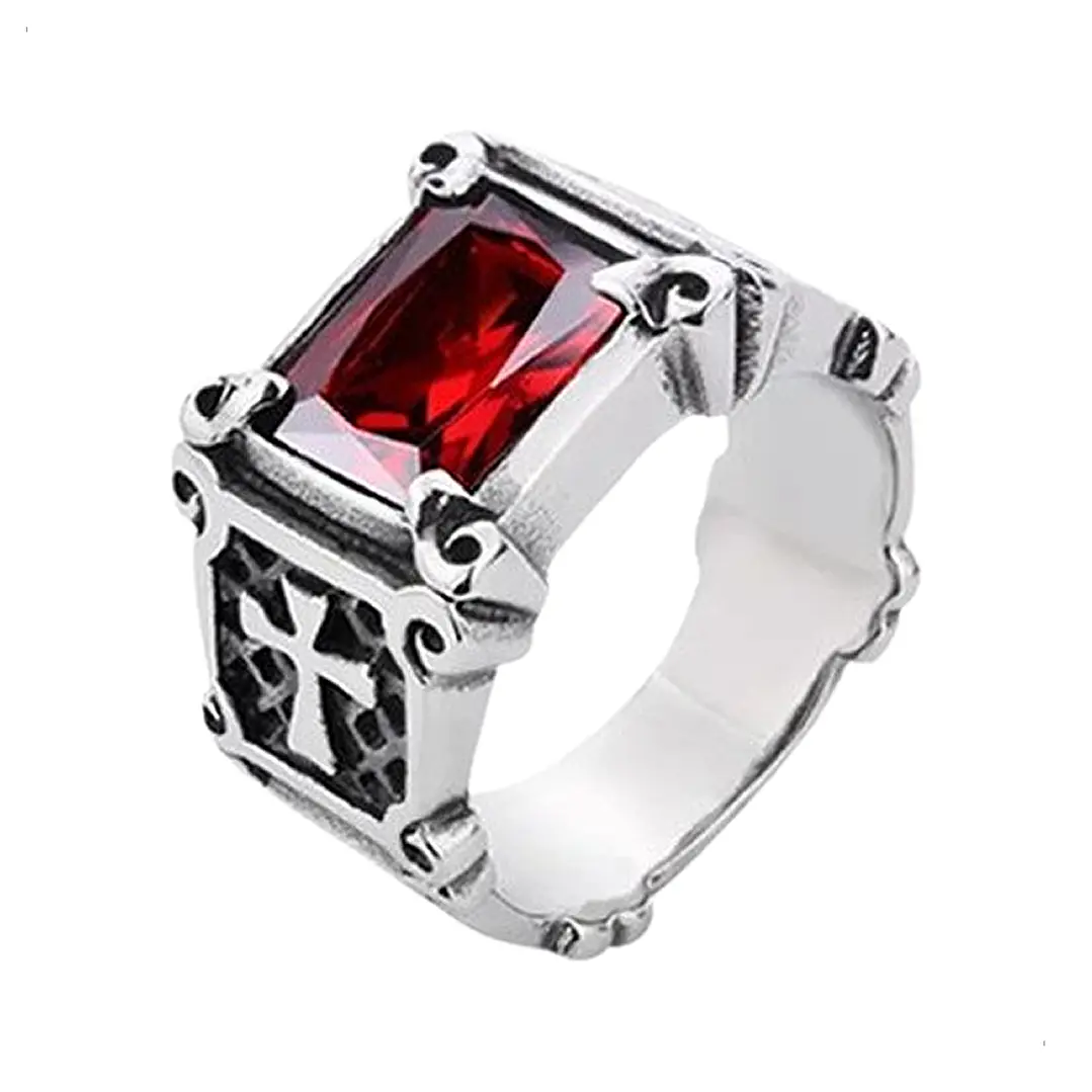 Anillo Red And Cross, Acero Inoxidable, Unisex 1