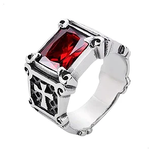Anillo Red And Cross, Acero Inoxidable, Unisex