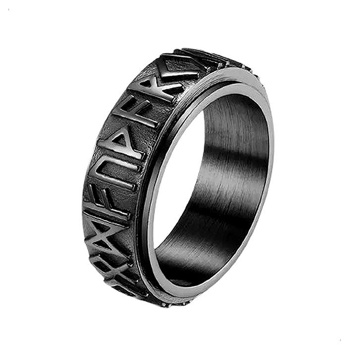 Anillo Big Runes, Spinner Giratorio, Acero Inoxidable 1