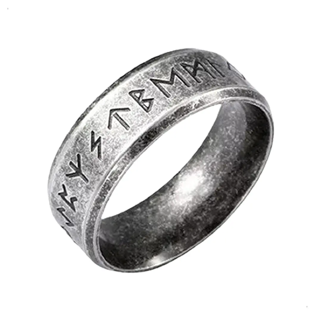 Anillo Vikingo Runas Estilo Vintage, Acero Inoxidable Unisex 1