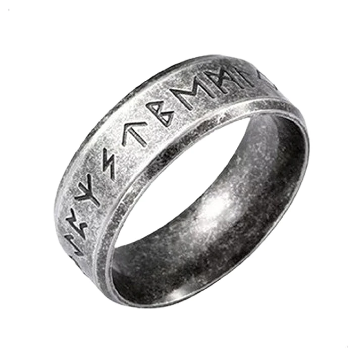 Anillo Vikingo Runas Estilo Vintage, Acero Inoxidable Unisex 1