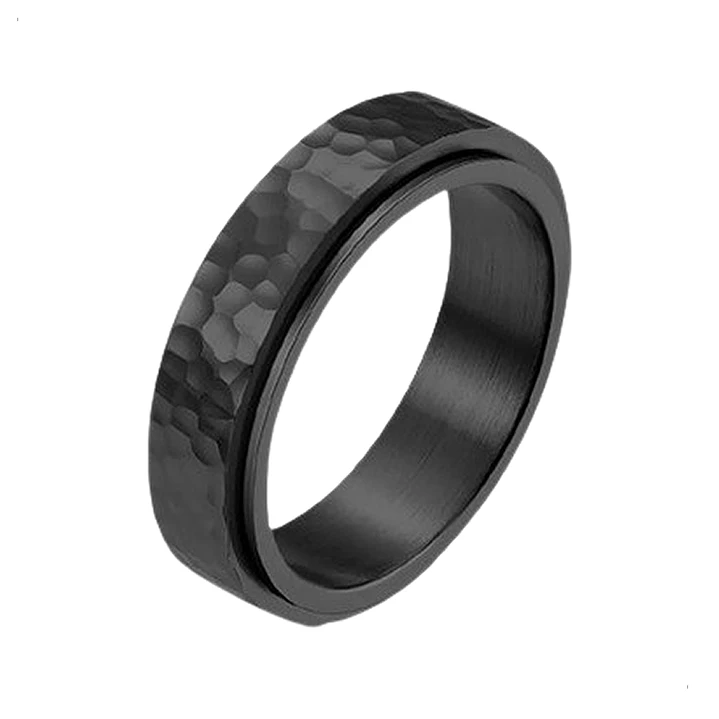 Anillo Rústico, Spinner Giratorio, Acero Inoxidable, Unisex 1